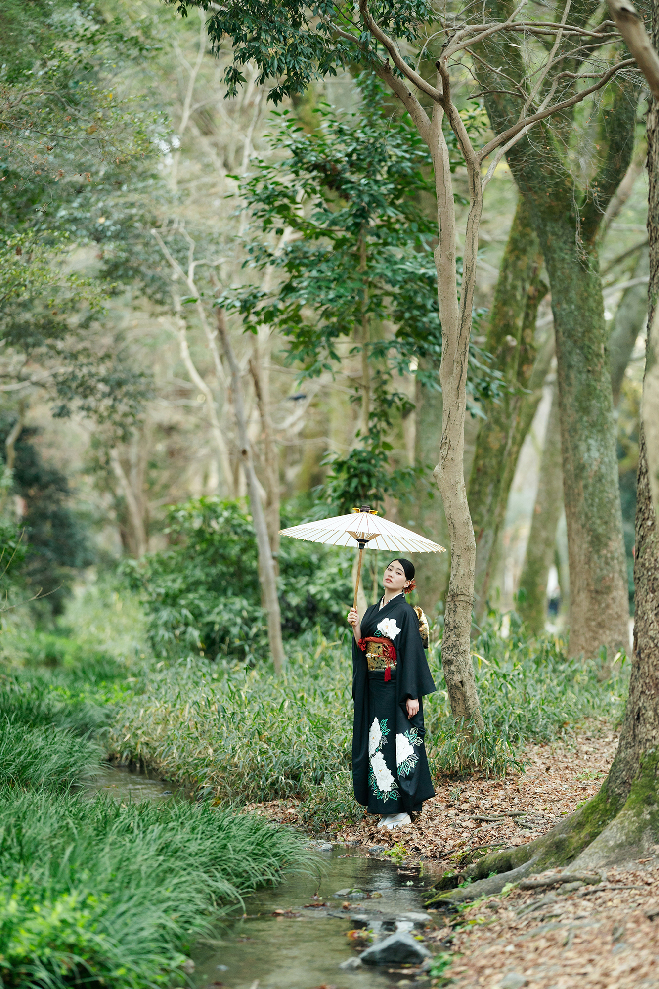 森の中で成人式前撮り 京都