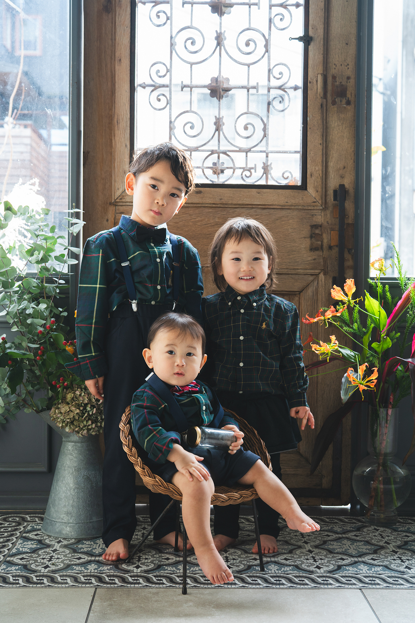 京都市北区｜ファミリーフォトスタジオ｜３兄妹の写真
